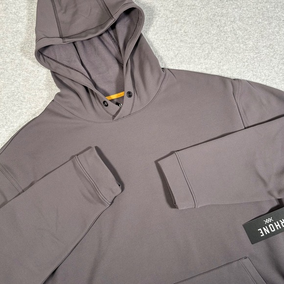 RHONE Other - RHONE Range Hoodie Men L Gravel Gray Relaxed Fit Fleece-Backed Oversized NWT NEW